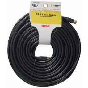 100-Ft. Black RG6U Coaxial Cable With "F" Connectors
