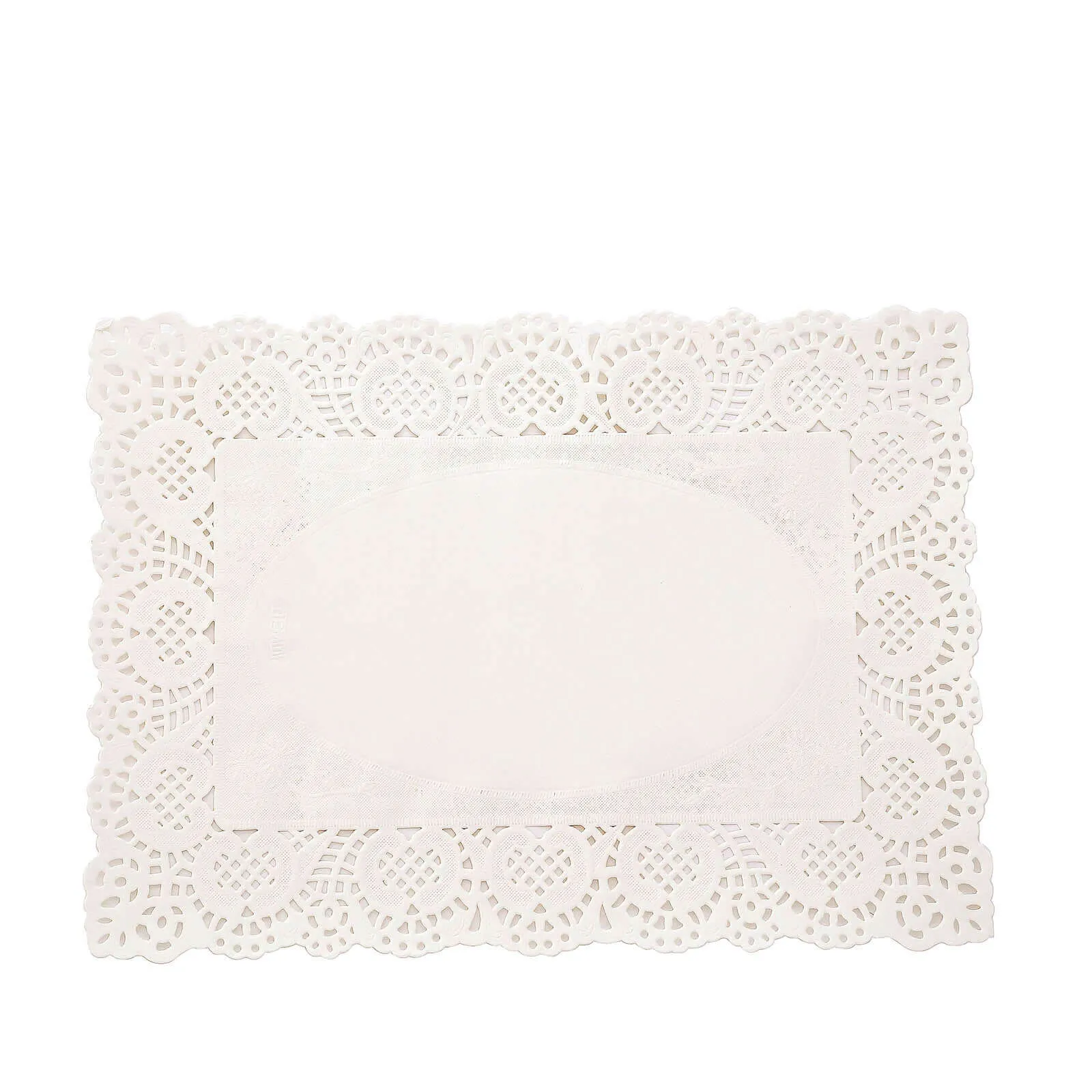 100 Pcs Paper Rectangle Placemats 14"x10" White - Food Grade Lace Paper Doilies for Desserts, Crafts & Table Decor