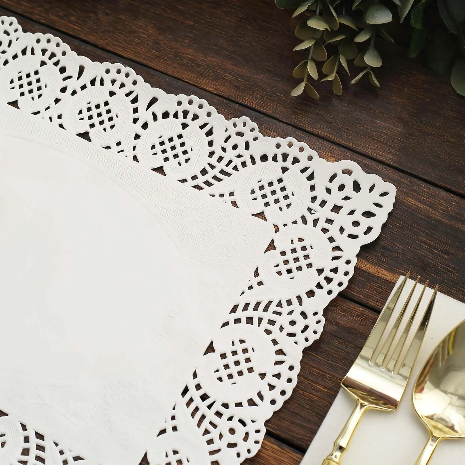 100 Pcs Paper Rectangle Placemats 14"x10" White - Food Grade Lace Paper Doilies for Desserts, Crafts & Table Decor