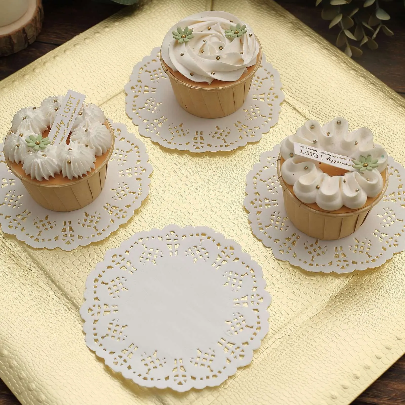 100 Pcs Round Food Grade Paper Lace Doilies 4" with Delicate Cutwork White - Perfect for Desserts and Table Decoration