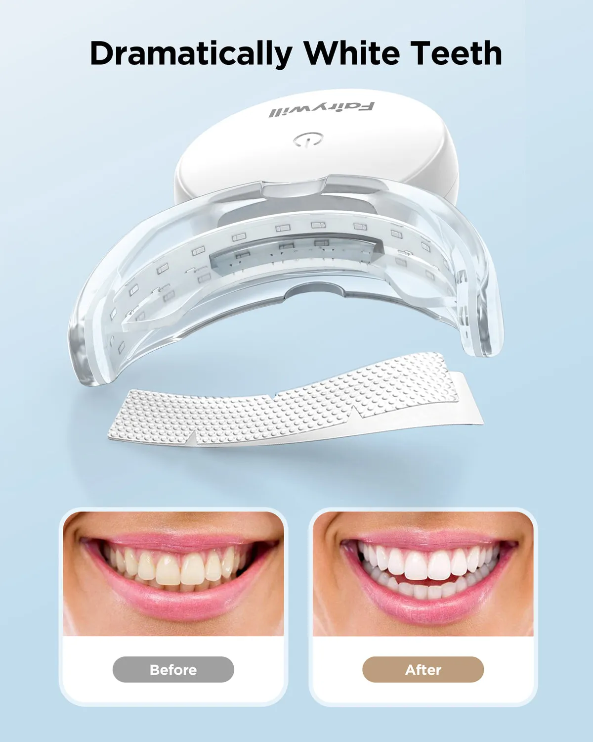 106 Teeth Whitening Strips 14 Pcs with Rechargeable LED Light