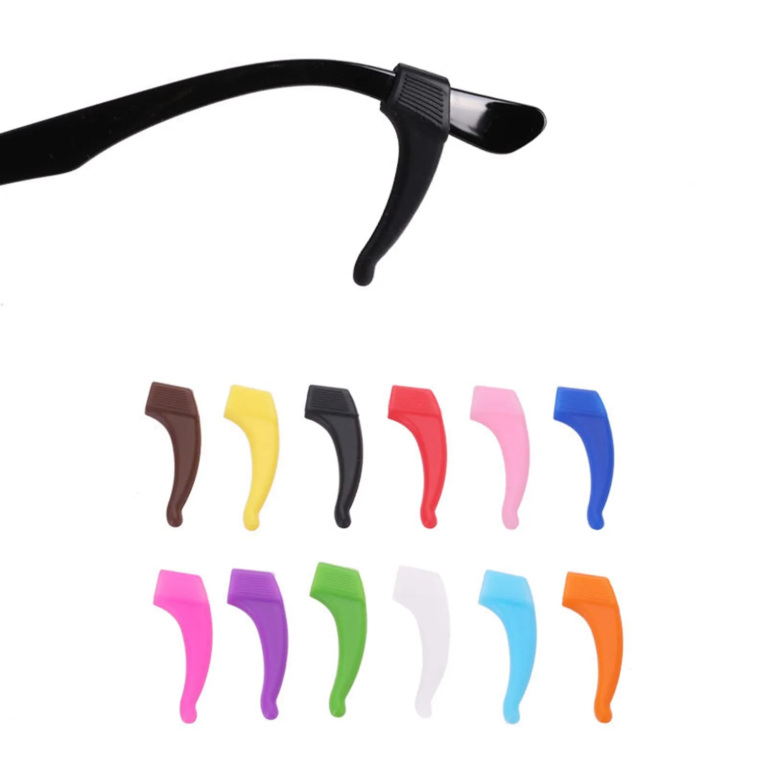12 pairs Eyeglasses Anti Slip Retainer Glasses Ear Hook Grip kids and Adults Silicone Anti Slip Holder For Glasses Piece Eyeglass Temple Tip(Multicolored)
