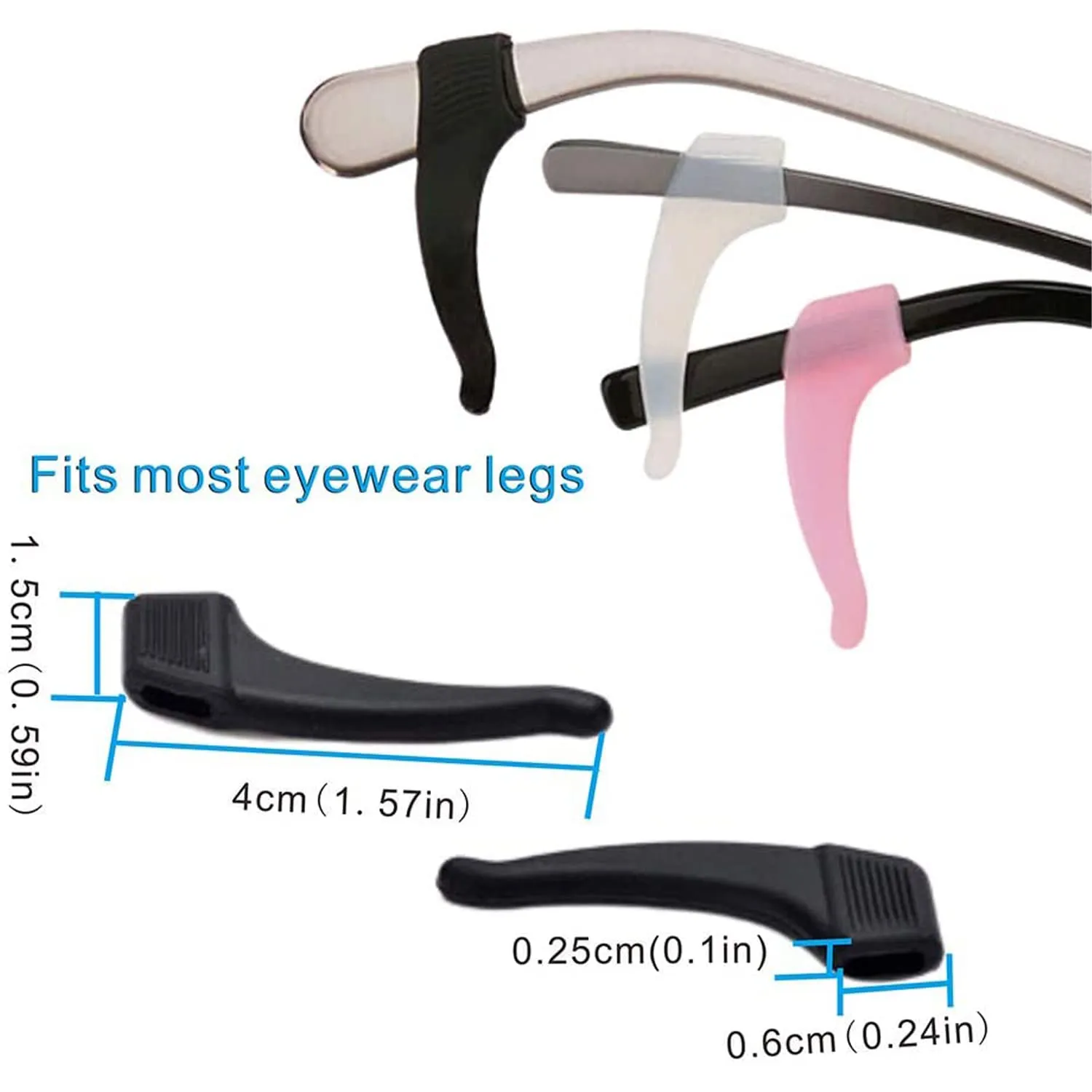 12 pairs Eyeglasses Anti Slip Retainer Glasses Ear Hook Grip kids and Adults Silicone Anti Slip Holder For Glasses Piece Eyeglass Temple Tip(Multicolored)