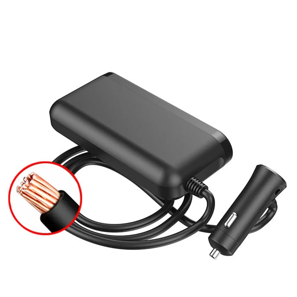 120w Cigarette Lighter Plug Splitter 3usb Qc3.0 Car Charger