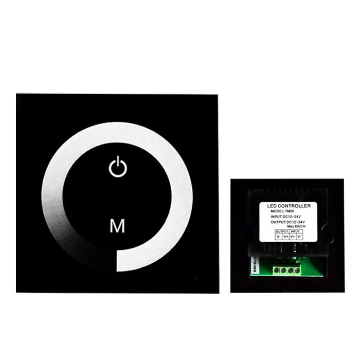 12V-24V DC TM06 Wall Panel Touchable Color Ring LED Dimmer Controller for Single Color LED Strips
