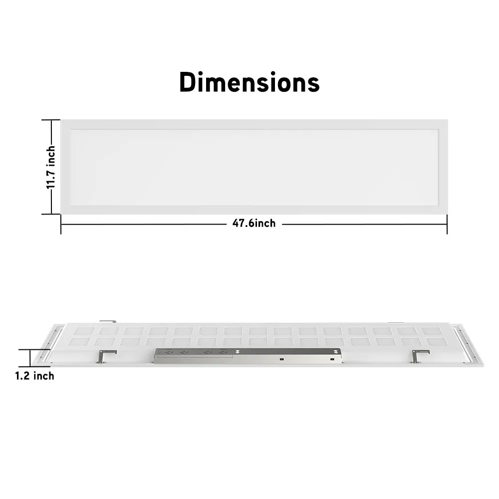 1x4 LED Panel Light - Selectable Wattage and CCT - 3980 Lumens - Dimmable - Pack of 4