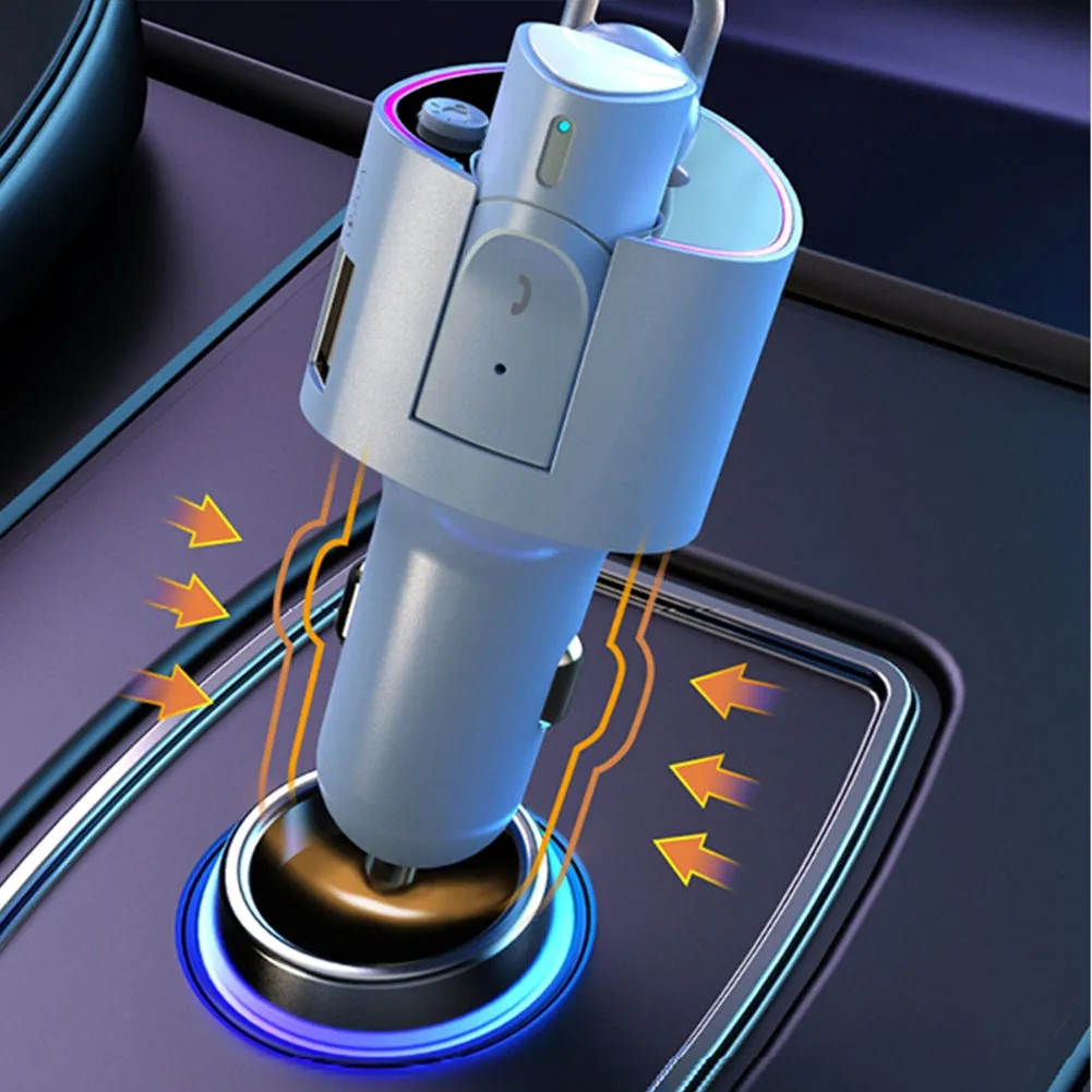 2-in-1 Car Kit Fast Charging Charger Bluetooth Wireless
