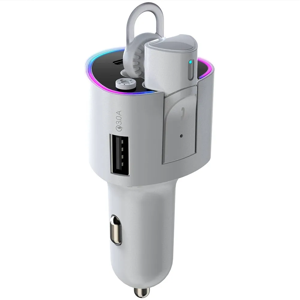 2-in-1 Car Kit Fast Charging Charger Bluetooth Wireless