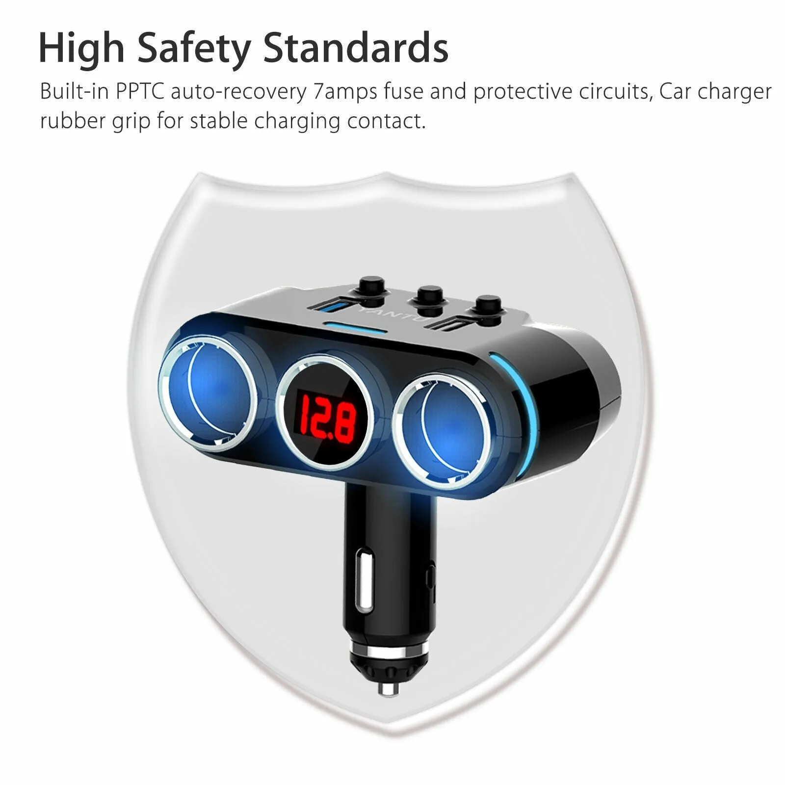 2-way Car Cigarette Lighter Socket Splitter Portable Dual USB Car