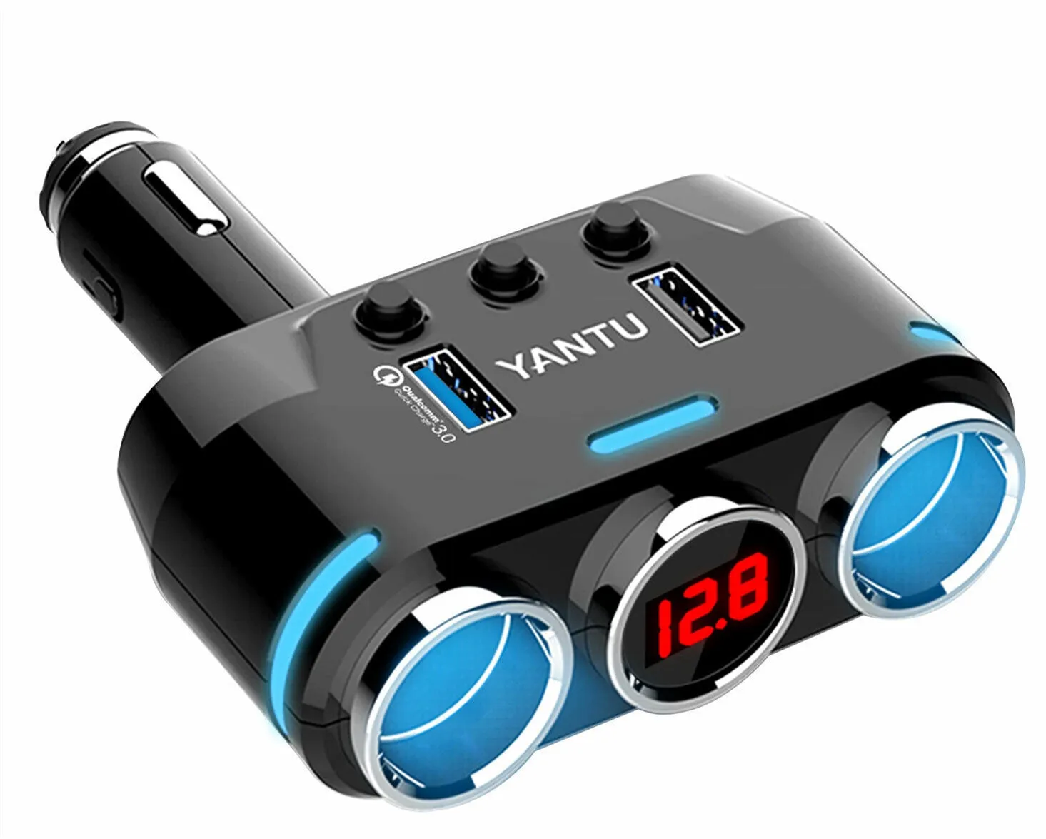 2-way Car Cigarette Lighter Socket Splitter Portable Dual USB Car