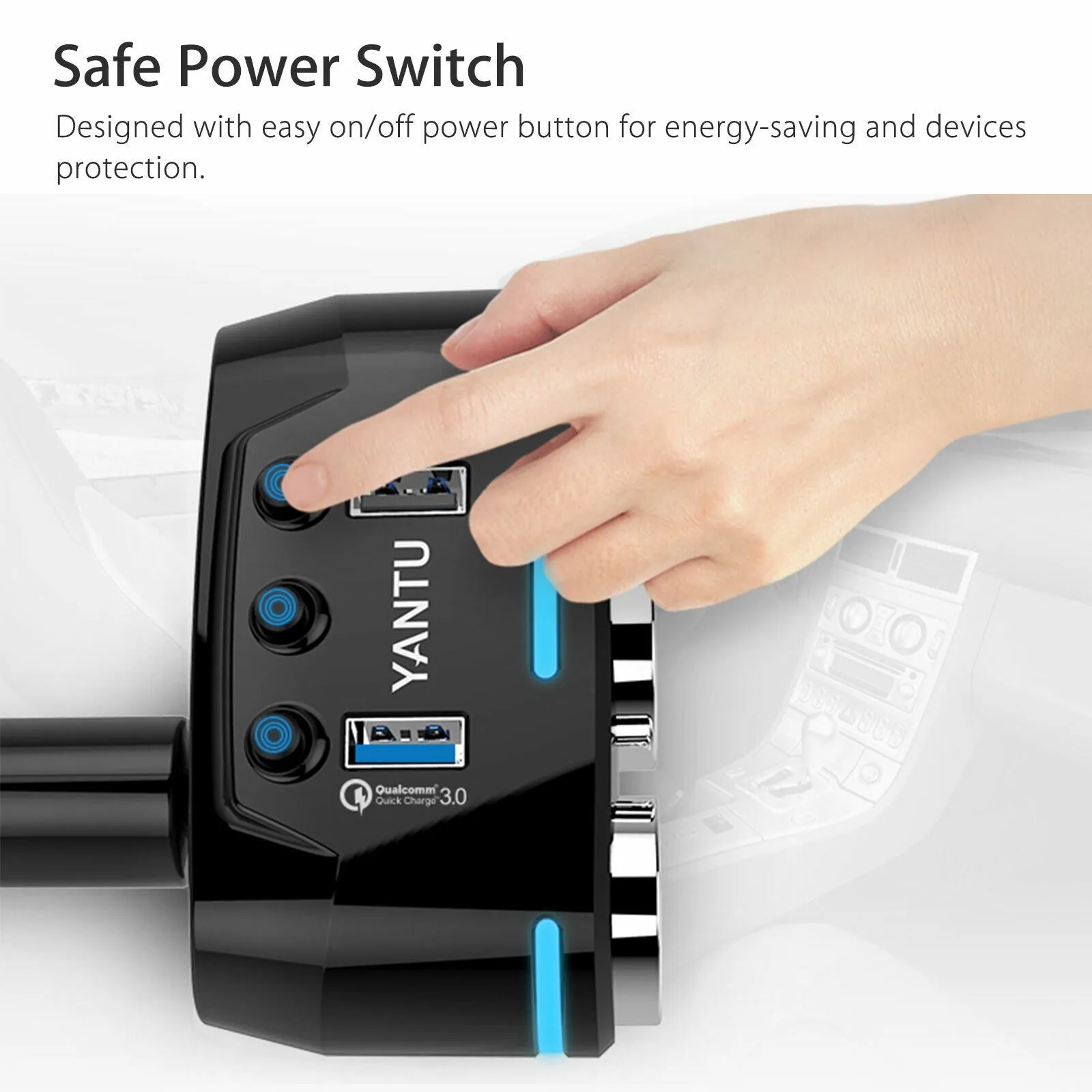 2-way Car Cigarette Lighter Socket Splitter Portable Dual USB Car
