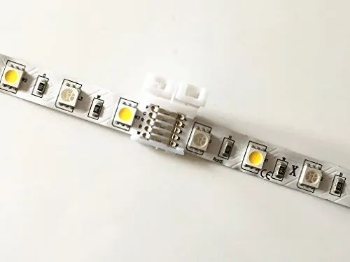 20pcs 5Pin 12MM RGBw 5050 LED Light Strip Solderless Connector Adapter for 5050SMD Non-Waterproof RGBW LED Strip (20 Pcs RGBW Connectors)