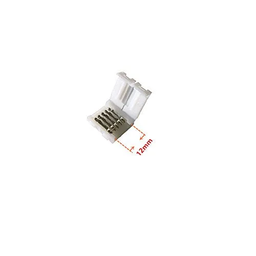 20pcs 5Pin 12MM RGBw 5050 LED Light Strip Solderless Connector Adapter for 5050SMD Non-Waterproof RGBW LED Strip (20 Pcs RGBW Connectors)