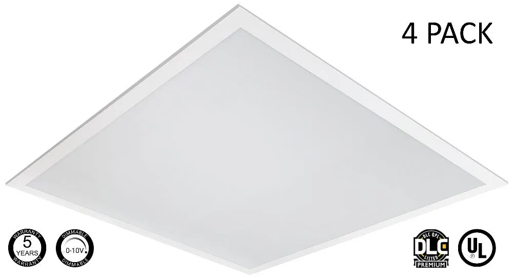2x2 LED Panel Light - Selectable Wattage and CCT - 5000 Lumens - Dimmable - Pack of 4