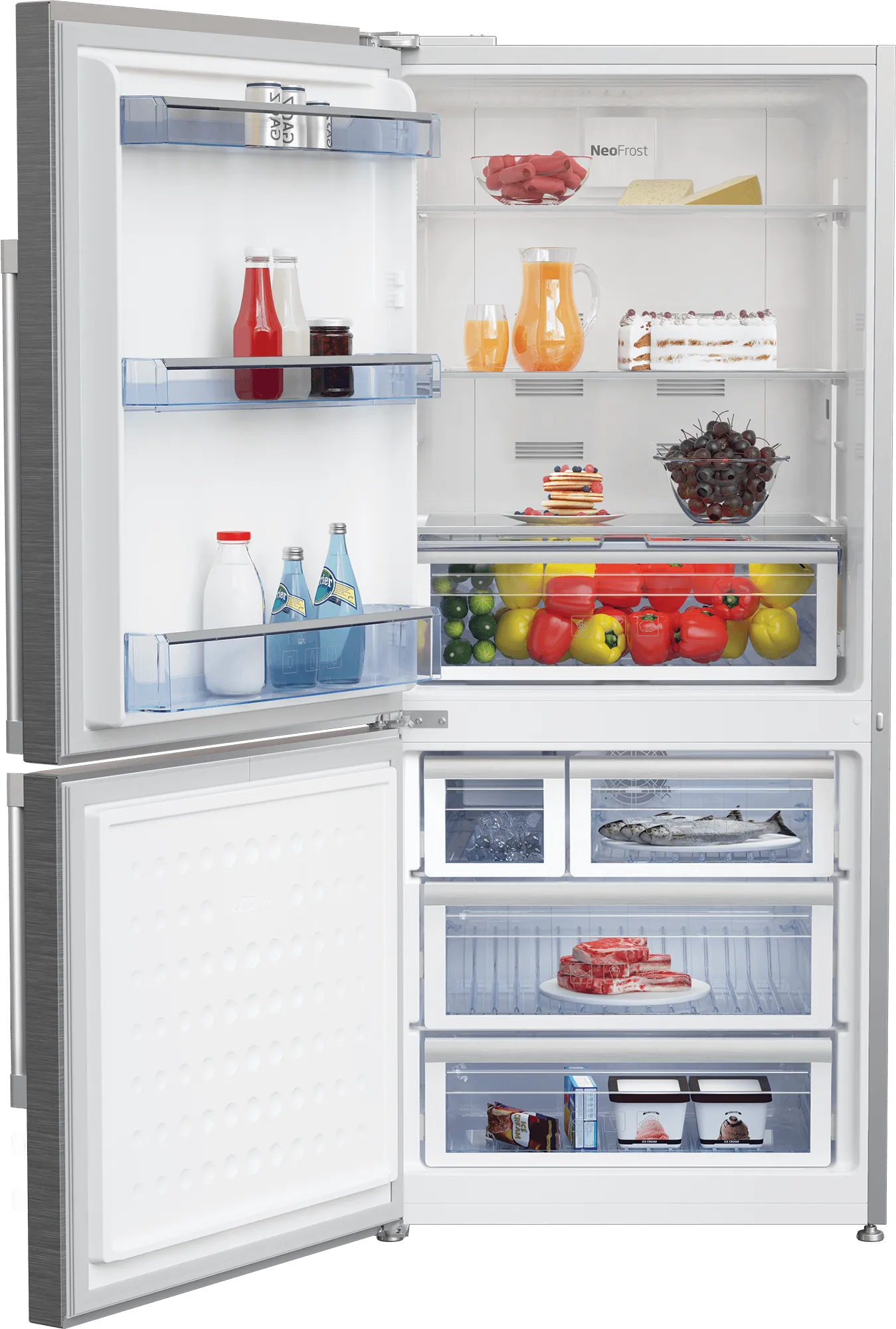 30" Freezer Bottom Stainless Steel Refrigerator with Auto Ice Maker (Left Hinge)