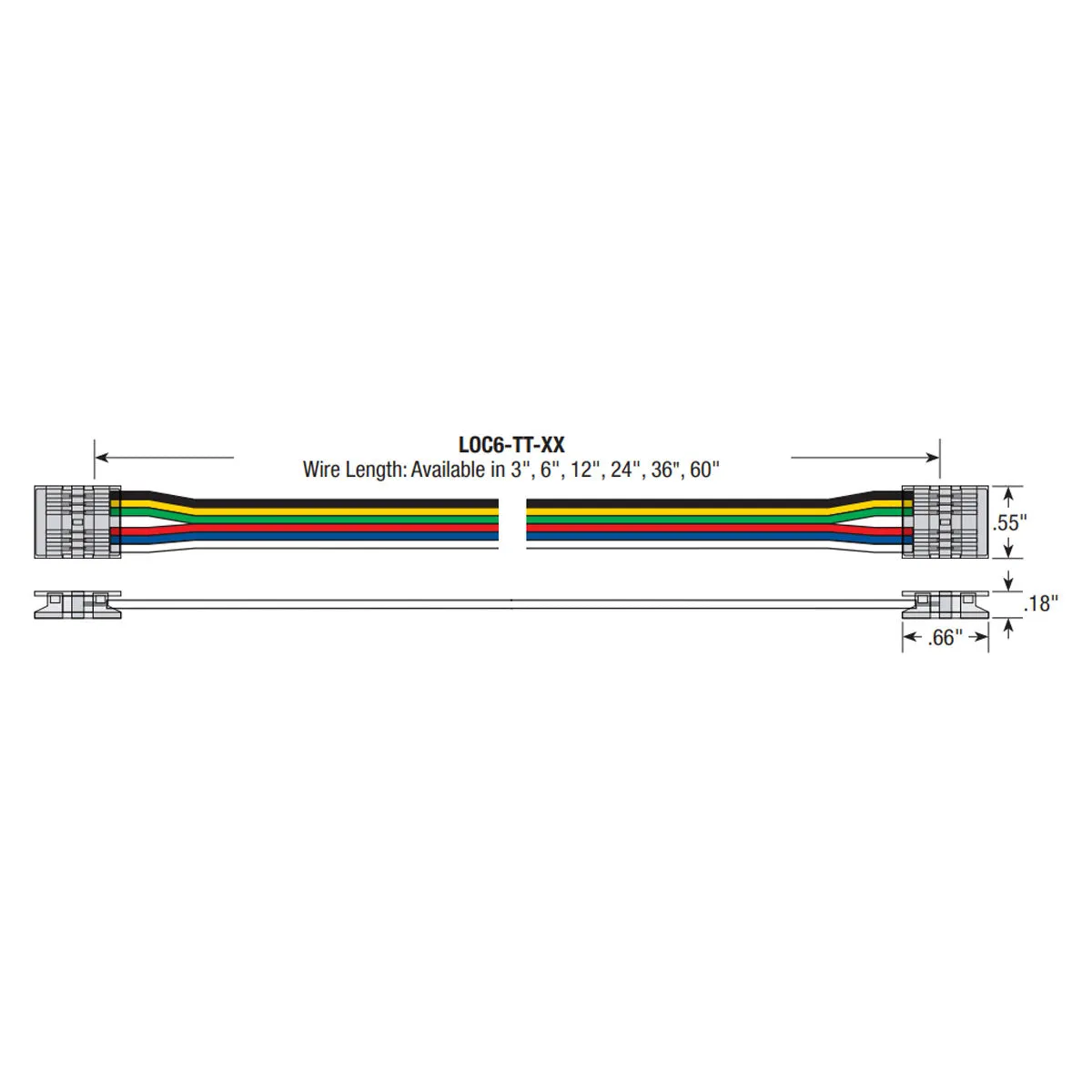 3in. Tape to Tape Connector for LTR-S COB RGBTW LED Tape
