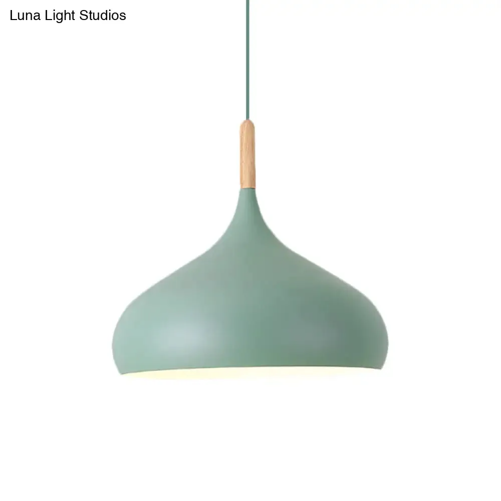 9.5"/12.5"/14"W Teardrop Pendant Lighting in Nordic Style Metal 1 Light Black/White/Gold Hanging Light