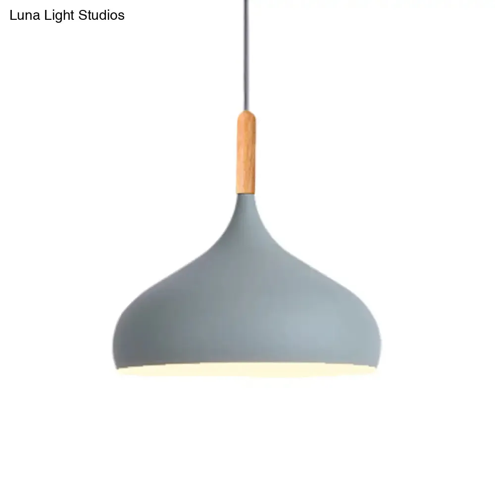 9.5"/12.5"/14"W Teardrop Pendant Lighting in Nordic Style Metal 1 Light Black/White/Gold Hanging Light