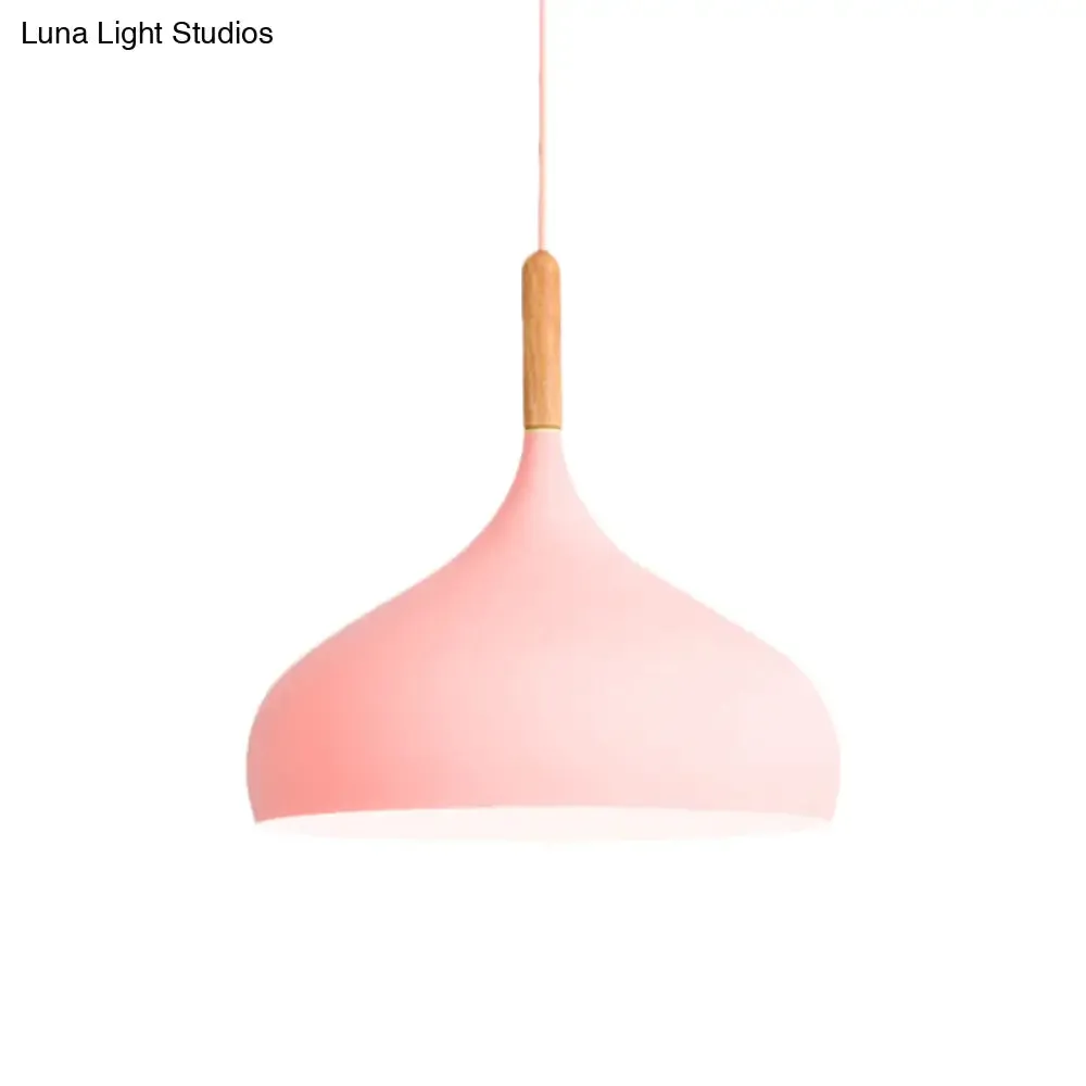 9.5"/12.5"/14"W Teardrop Pendant Lighting in Nordic Style Metal 1 Light Black/White/Gold Hanging Light