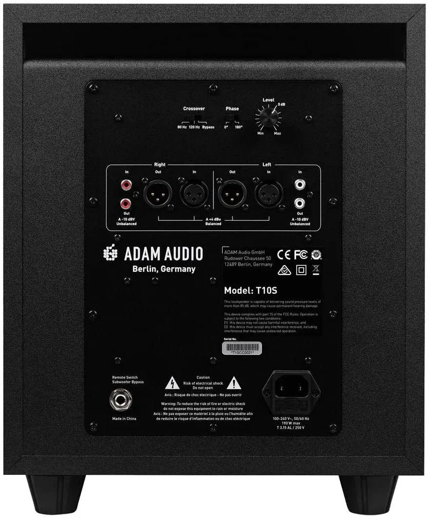 ADAM Audio T10S 10 inch Powered Studio Subwoofer