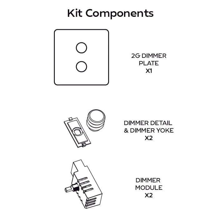 ALVA 2G Dimmer Light Switch - Brass