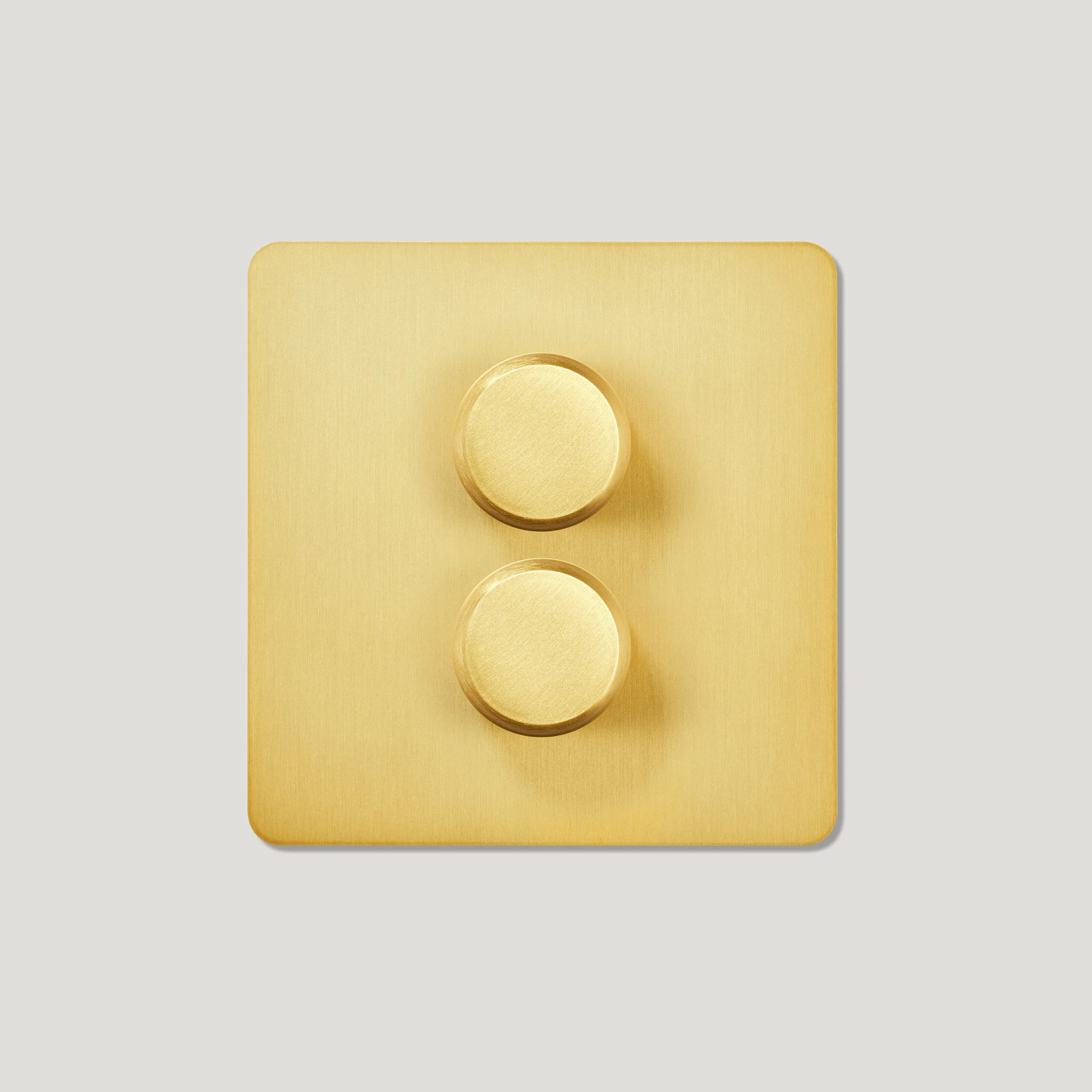 ALVA 2G Dimmer Light Switch - Brass