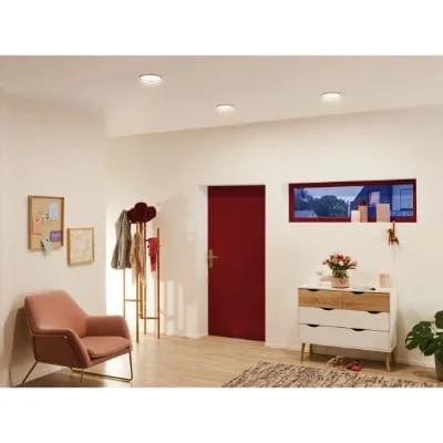 Areo Round LED Recessed Panel 180mm Warm White - Nickel