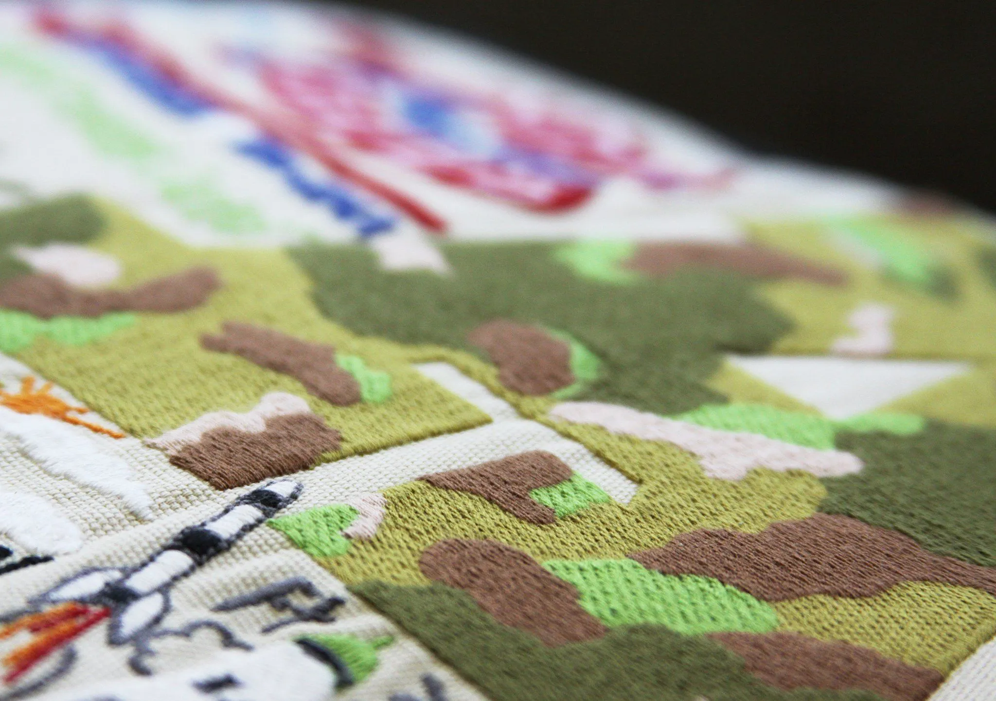 Army XL Hand-Embroidered Pillow