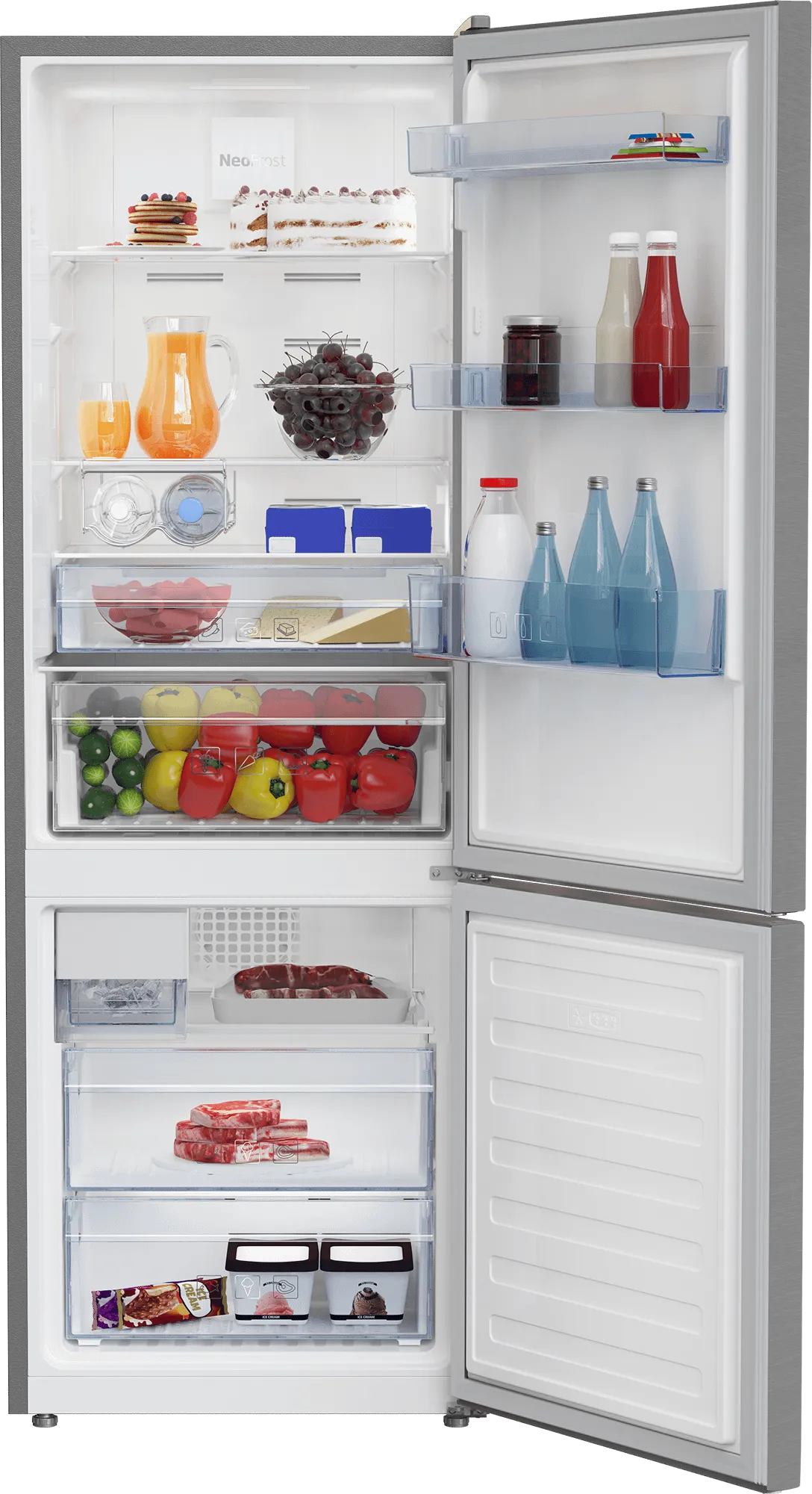 Beko BFBF2414SSIM 24", Bottom Freezer Refrigerator with -