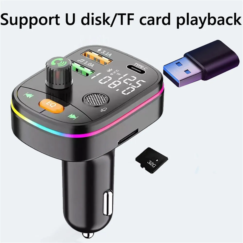 Bluetooth 5.0 FM Transmitter Wireless PD 20W Fast Charge Dual