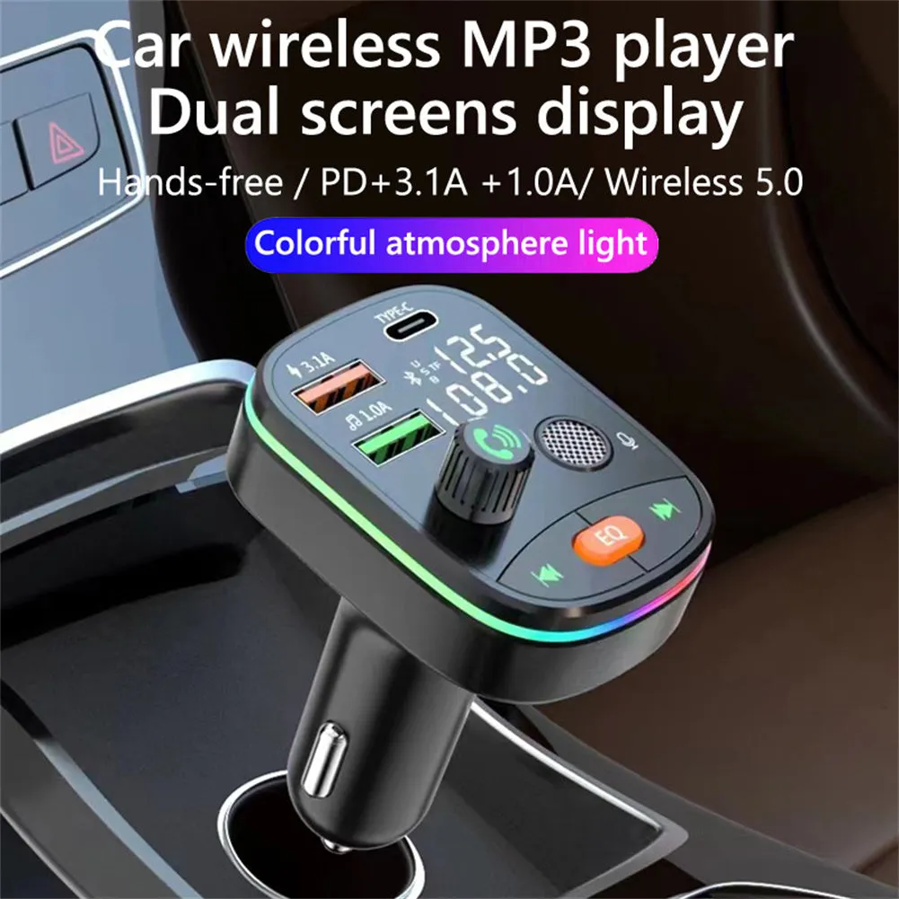Bluetooth 5.0 FM Transmitter Wireless PD 20W Fast Charge Dual