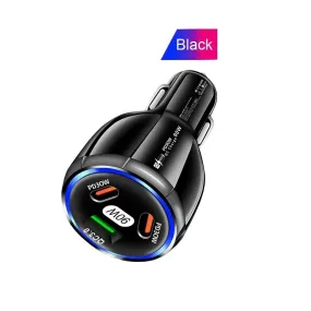 Car Charger Fast Charging 90W USB Charger 2 PD USB C 1 USB A Car
