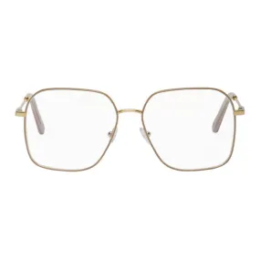 Chloe Gold Metal Square Sunglasses