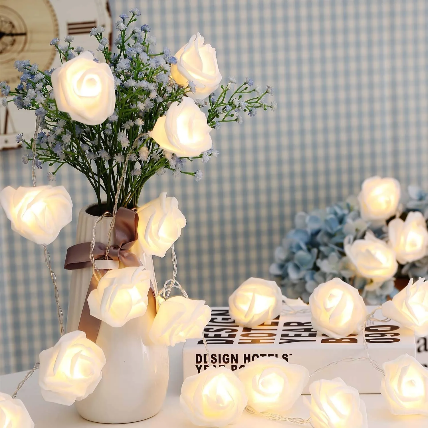 Citra 30 Led String Strip Light Rose Flower Shape Diwali Light for Decoration 30Led- Warm White
