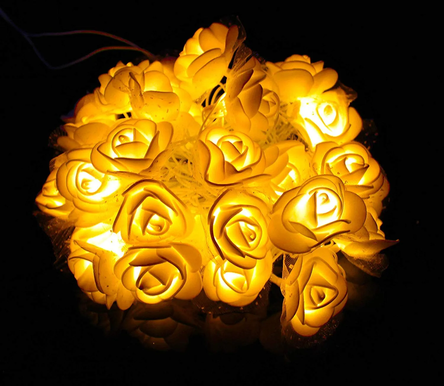 Citra 30 Led String Strip Light Rose Flower Shape Diwali Light for Decoration 30Led- Warm White
