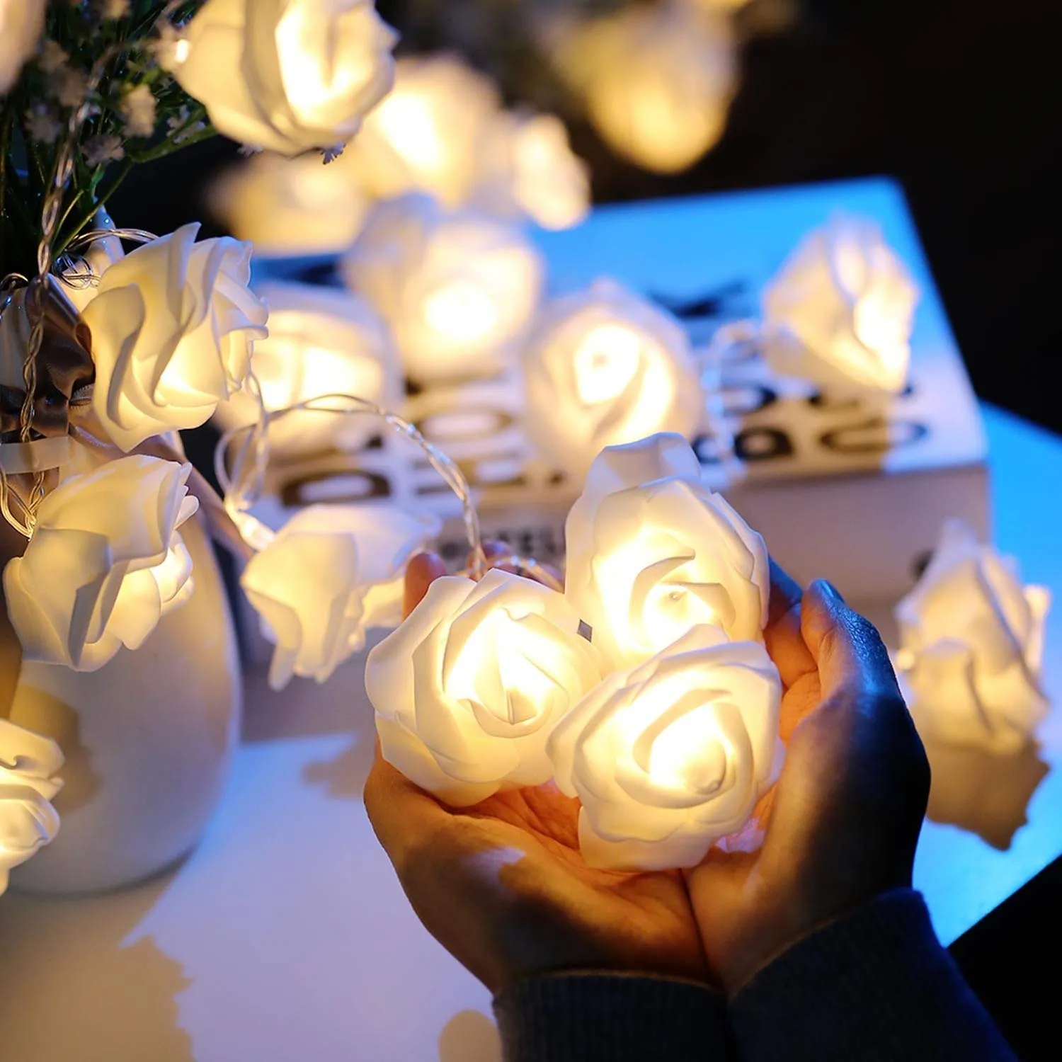 Citra 30 Led String Strip Light Rose Flower Shape Diwali Light for Decoration 30Led- Warm White