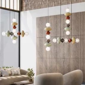 Colourful Stacked Glass Vertical Pendant