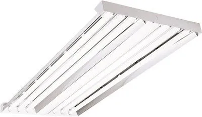 Columbia Lighting Versabay Fluorescent High Bay Fixture 4 Ft. Uses 4 T5Ho Lamps Narrow Beam Solid Top Programmed Start