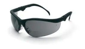Crews Klondike Magnifier 2.5 Diopter Safety Glasses With Black Frame And Gray Polycarbonate Duramass Anti-Scratch Lens