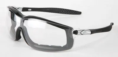Crews Rattler Safety Glasses With Black Frame And Clear Duramass Anti-Scratch Anti-Fog Lens