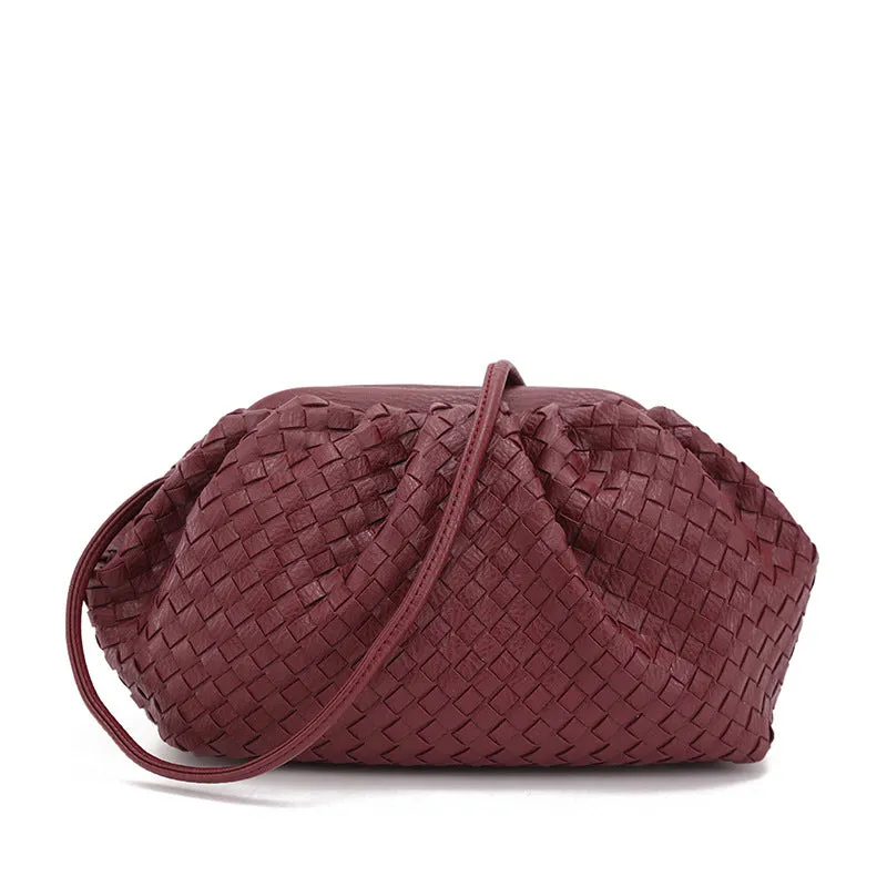 Crossbody Woven Clip Cloud Bag