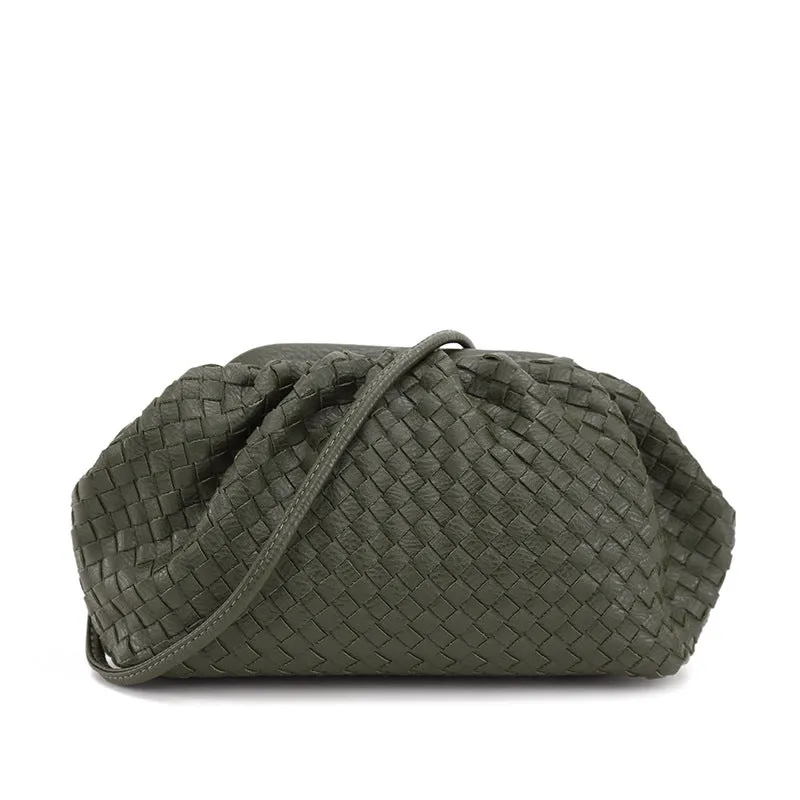 Crossbody Woven Clip Cloud Bag