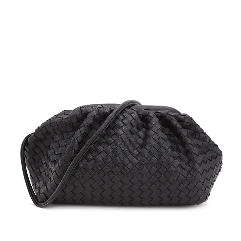 Crossbody Woven Clip Cloud Bag