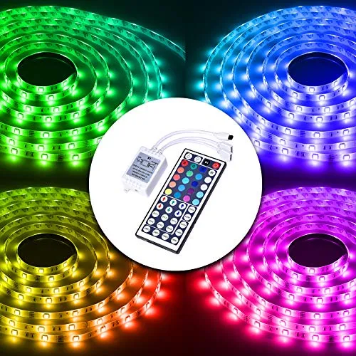 DAYBETTER Led Lights 2 Ports 44 Key Remote Control, Dimmer for Led Strip Lights, 4 Pin Output Remote Controller for Led Strips 12 24V DC Led Tape Light