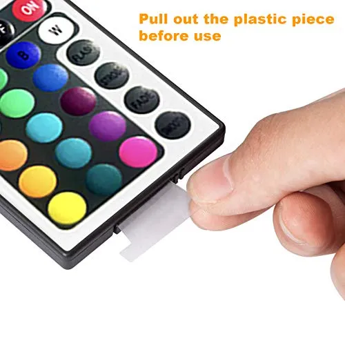 DAYBETTER Updated Bluetooth Remote Control for RGB LED Light Strips, 2 Ports 24 Key 4 Pin Output Dimmable LED Strip Lights Voltage DC 12V(Without Power Adapter)