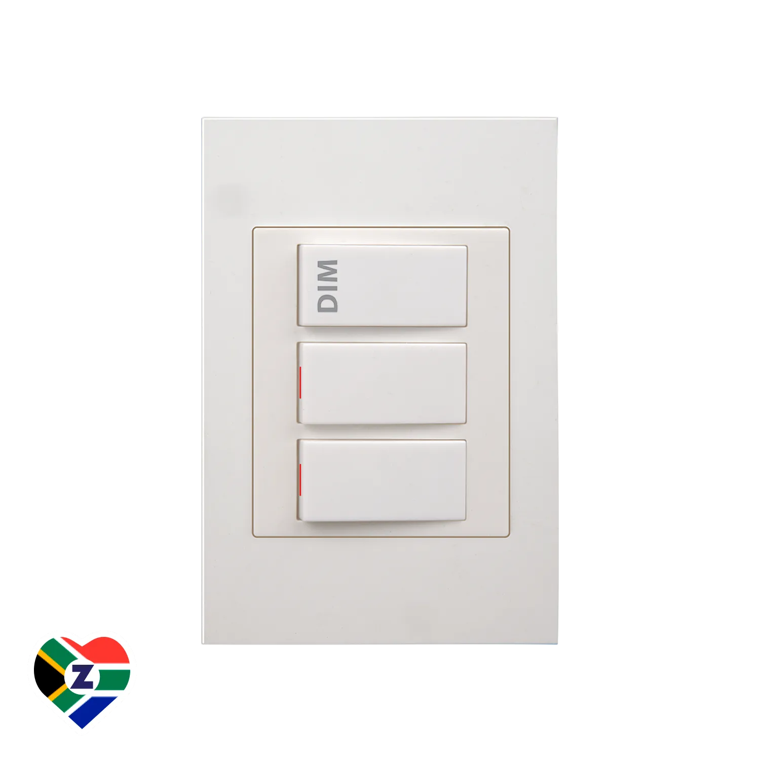 Dena Q 4x2 White 1 Lever Dimmer and 2 Lever Switch