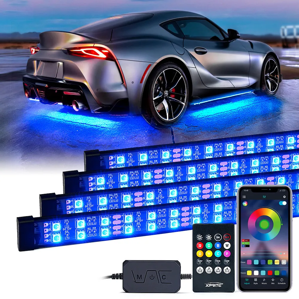 Dual Row RGB LED Underbody Glow Kit with Remote Control and Bluetooth | Rivalry Series