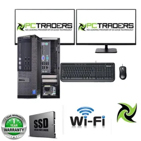Dual Screen Combo!! Dell OptiPlex 9020 SFF  i5 3.40GHZ 16GB RAM 256GB SSD WIN 10 PRO 2 x 22" LCD  WIFI