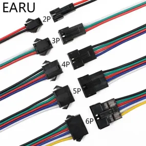 EARU- 10Pairs 15cm JST SM 2P 3P 4P 5P 6P Plug Socket| Male to Female