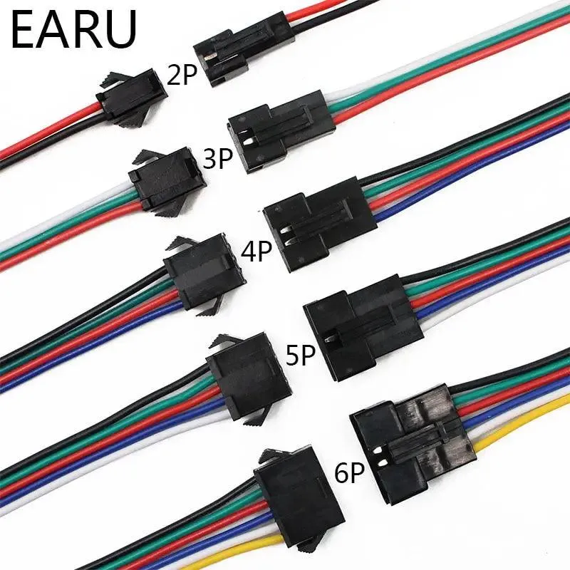 EARU- 10Pairs 15cm JST SM 2P 3P 4P 5P 6P Plug Socket| Male to Female
